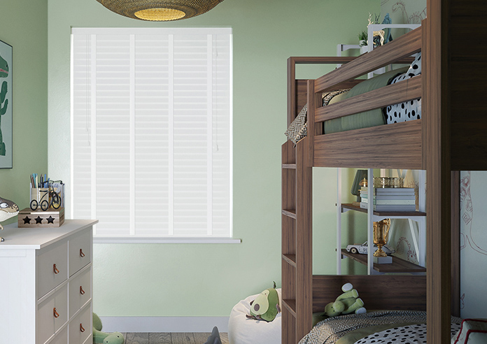 Ecowood Deluxe, Brilliant White Fine Grain - Motorised Venetian Blind - Image 5